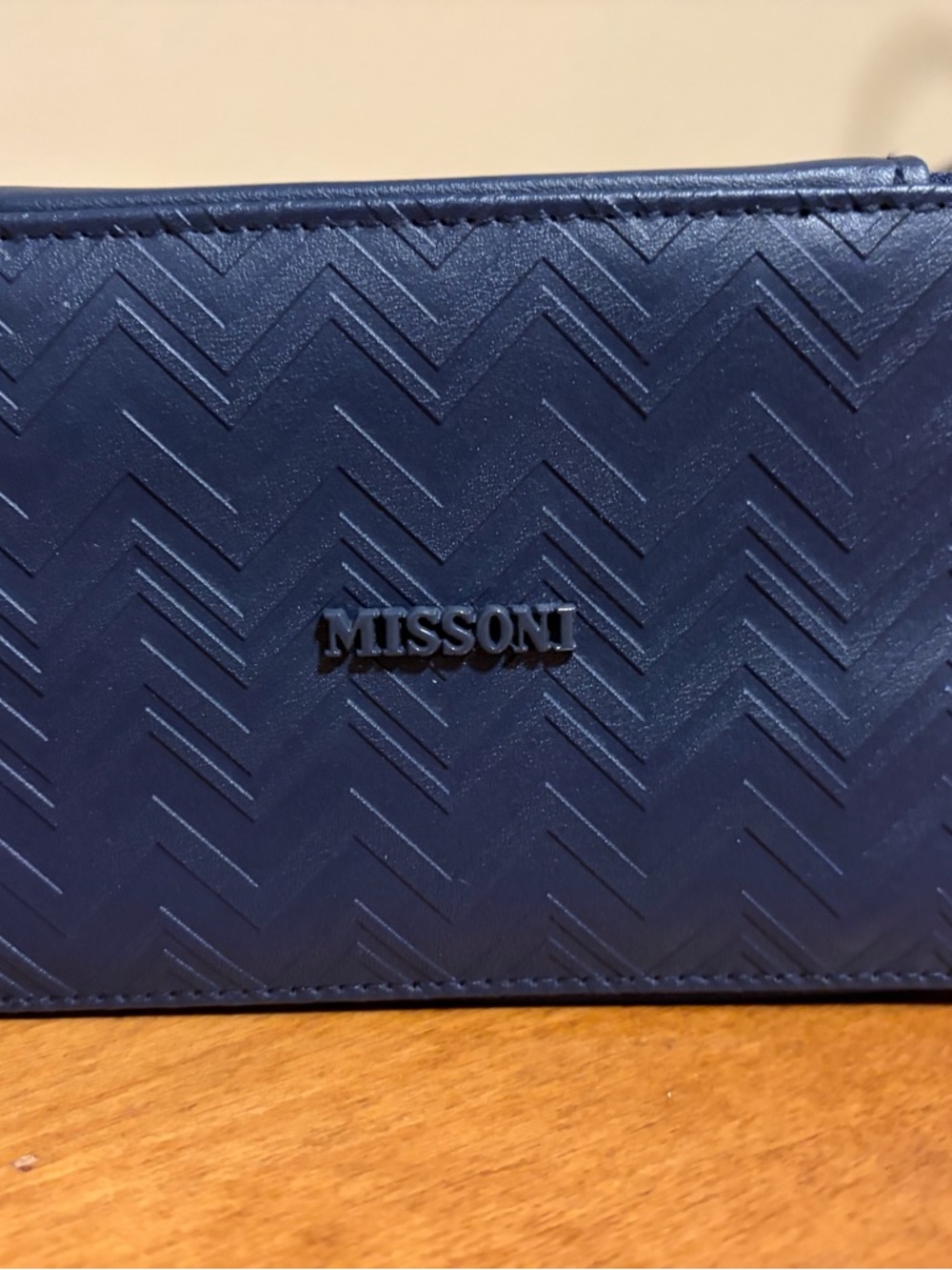 Missoni Men's Navy Chevron Embossed Leather Box